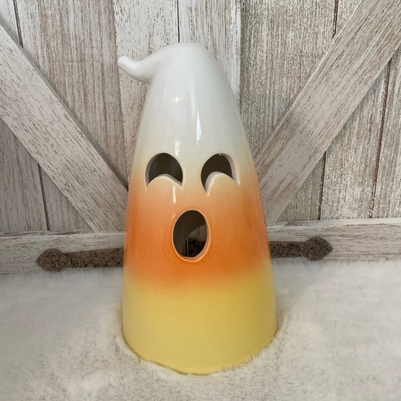 Ceramic Candy Corn Luminary - Picture 1 of 7